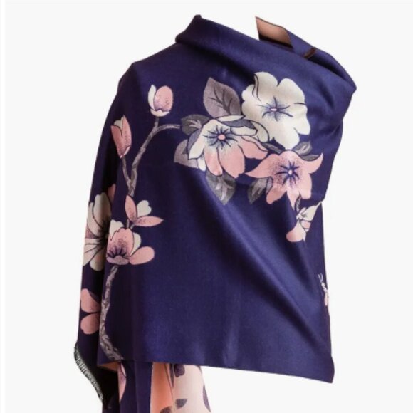 Saachi Floral Reversible Scarf - Picture 2 of 2